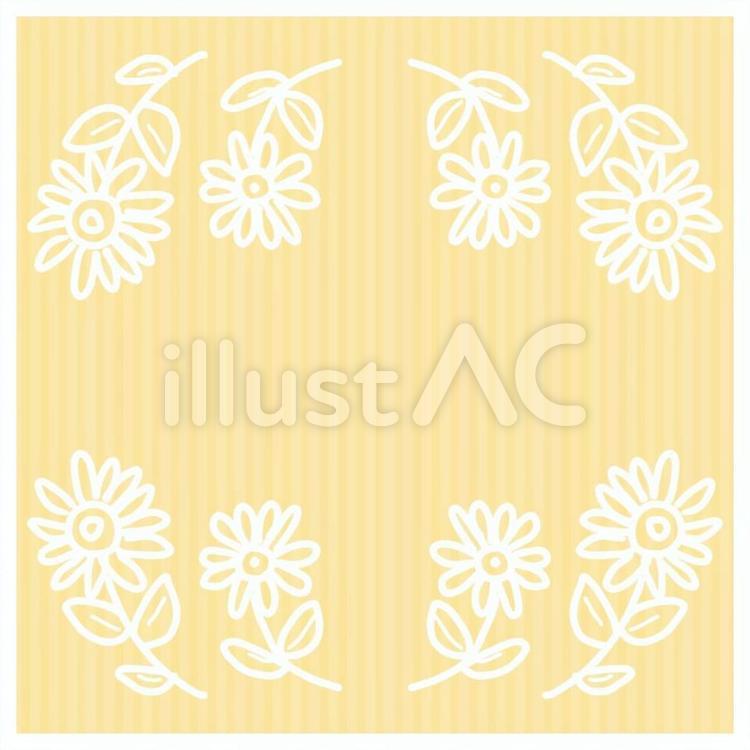 No.262　イエロー白抜きフラワー イエロー,花,植物のイラスト素材