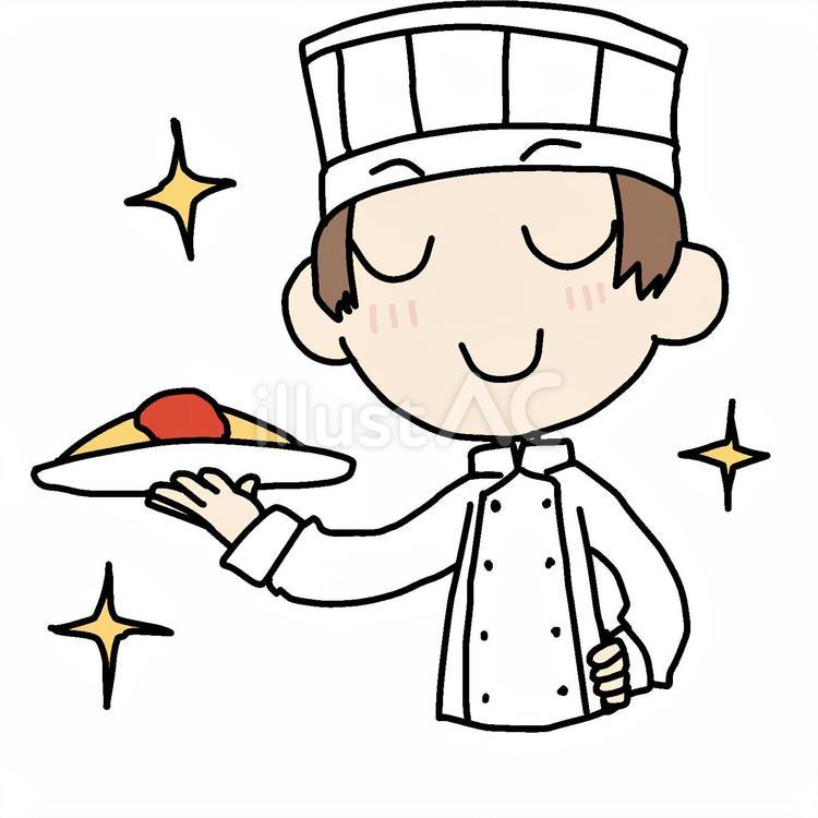 オムレツと得意げな料理人イラスト - No: 23952321｜無料イラスト・フリー素材なら「イラストAC」
