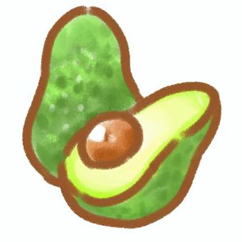 Illustration, avocado, fruit, fruits, 