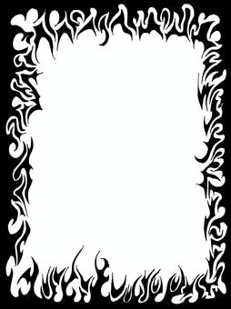フレーム・炎 フレーム,炎,可燃物,トライバル,黒のイラスト素材