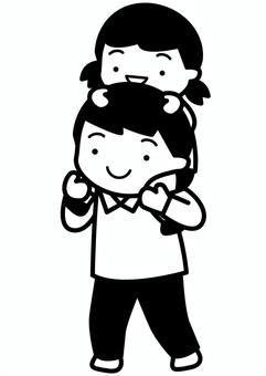 Illustration, shoulder wheel, parenting, dad, 