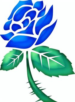 バラグラデ バラ,花,咲く,トゲ,デフォルメ,シンプル,青,グラデのイラスト素材