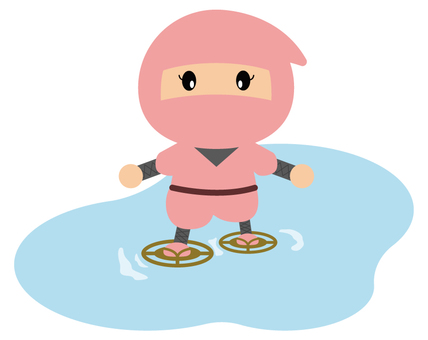 水蜘蛛の術をするくノ一 水蜘蛛の術,水蜘蛛,忍者,忍術,忍び,歴史,キャラクター,かわいい,忍法,クノイチのイラスト素材