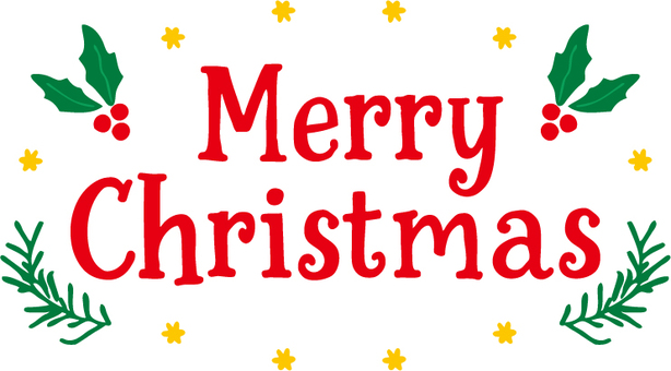 クリスマス　ロゴ3 merry,christmas,メリークリスマス,カード,文字,タイトル,装飾,飾り,メッセージ,グリーティングのイラスト素材