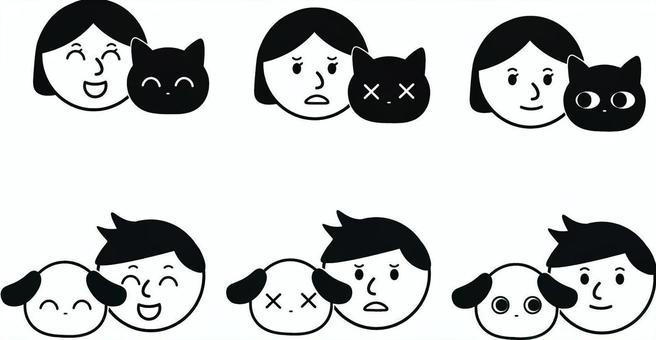ペットと飼い主のイラスト ペットと飼い主のイラスト ペット,犬,猫,飼い主,動物のイラスト素材