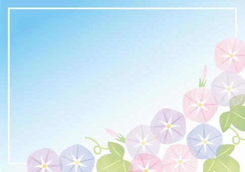 水彩風-かわいいあさがお背景-2