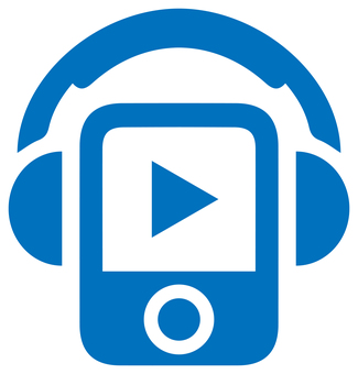 携帯音楽プレーヤーのアイコン 青 プレーヤー,プレイヤー,ヘッドホン,音楽,曲,オーディオ,ipod,配信,ミュージック,マルチメディアのイラスト素材