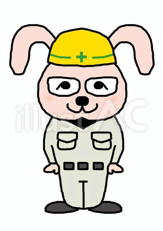 ウサギの作業員 うさぎ,兎,ラビットのイラスト素材