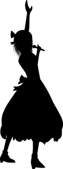 清純派アイドル アイドル,清純派,リボン,衣装,歌う,女性,若い,ポーズ,シルエットのイラスト素材