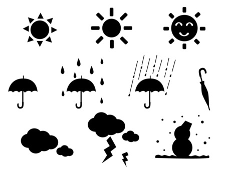 Illustration, weather, pictogram, silhouette, 