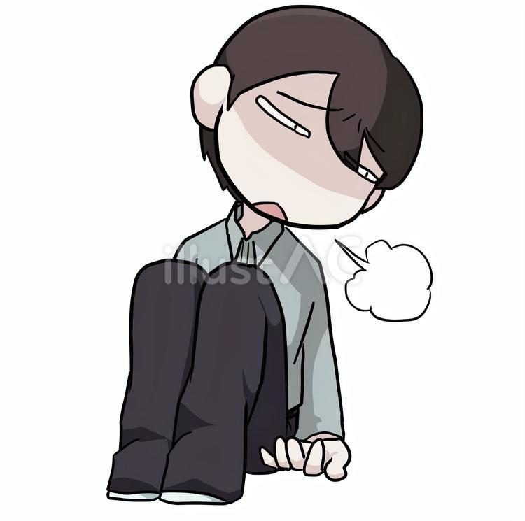 ぐったり＿男性 人物,生活,全身のイラスト素材