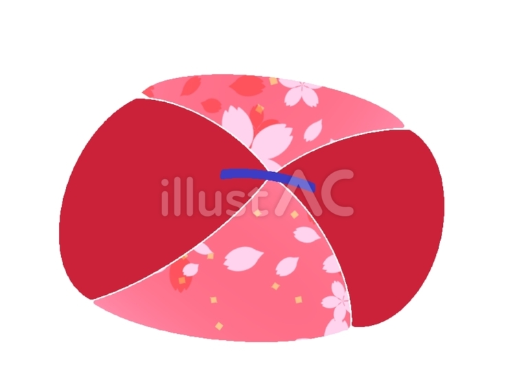 赤いお手玉 お手玉,和柄,花柄のイラスト素材
