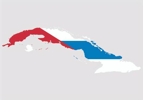 キューバの地図（国旗柄） キューバ,地図,国旗,外国,海外,地理,土地,国土,地形,世界のイラスト素材