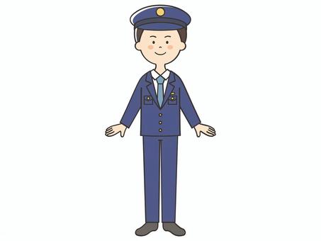 笑顔の男性警察官 警察,警察官,警官,男性,男,公務員,お巡りさん,警察署,交番,警備のイラスト素材