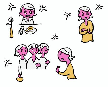 怒る主婦コミカルイラスト 怒る主婦コミカルイラスト 主婦,女性,怒る,激怒,ブチ切れ,喜怒哀楽,家族,日常,家庭,感情のイラスト素材