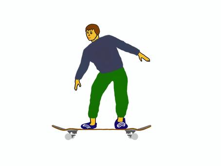 スケボーに乗る男性イラスト スケボー,スポーツ,競技,人物,男性,デザイン,グラフィック,白背景,ベクター,ラスターのイラスト素材