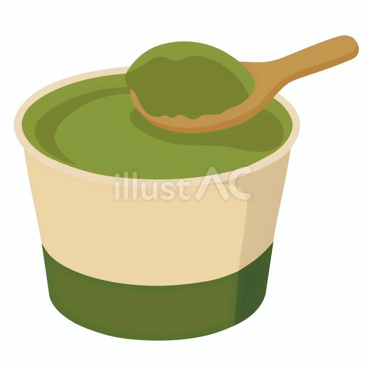カップアイス（抹茶）　絵文字 かわいい,絵文字,アイコンのイラスト素材