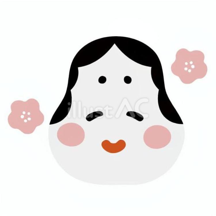 お多福 おかめ,顔,人物のイラスト素材