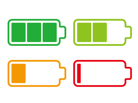 バッテリー残量アイコン（満タン〜要充電） 残量,アイコン,透過,ベクター,バッテリー,電池残量,残量アイコン,バッテリー残量,スマホ,スマートフォンのイラスト素材