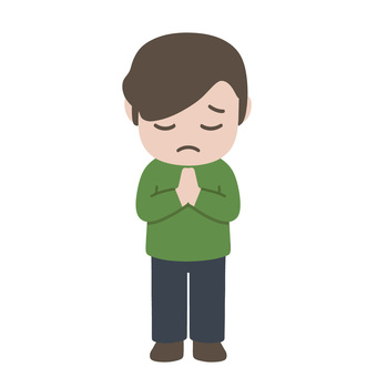 手を合わせ祈る男