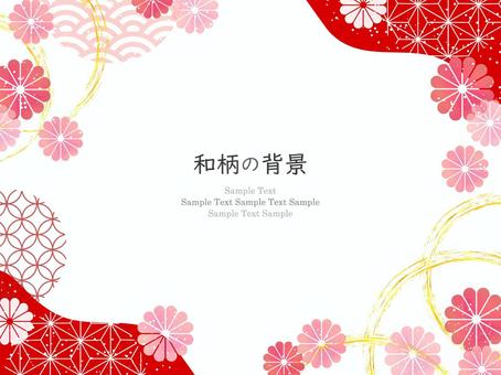 菊の和柄の背景、フレーム05 菊,和,和柄,和風,年賀状,背景,フレーム,年賀,新春,金のイラスト素材