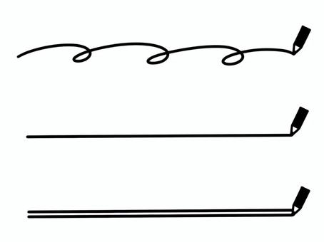 鉛筆で書いたアンダーラインセット～黒～ アンダーライン,二重線,ぐるぐる,下線,装飾,見出し,ライン,タイトル,傍線,強調のイラスト素材