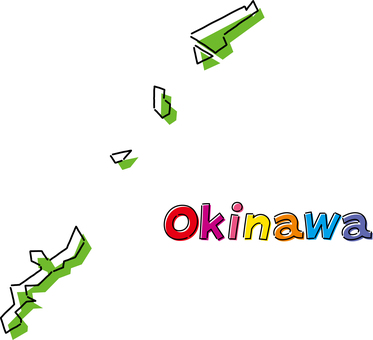 沖縄　手描き風のシンプルな線画の地図 沖縄,県,都道府県,手描き,フリーハンド,地域,地方,地図,ラフ,シンプルのイラスト素材