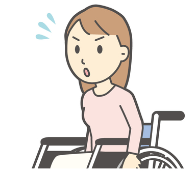  ロングヘア女性-319-バスト 車いす,女性,女の子,人物,かわいい,障害者,車椅子,バストアップ,上半身,若いのイラスト素材