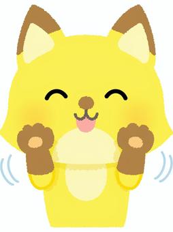 狐拒否 きつね,否定,拒否,遠慮,なだめる,フォックス,動物,黄色のイラスト素材