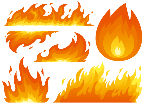 様々な炎_53 火,炎,ファイヤー,火事,燃焼,炎上,火炎,焼く,加熱,フレイムのイラスト素材