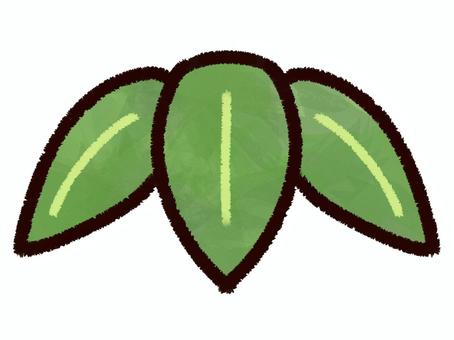 竹の葉3・ 黄緑 黒縁 シンプルイラスト 竹,黄緑,黒縁,和風,縁起物,植物のイラスト素材