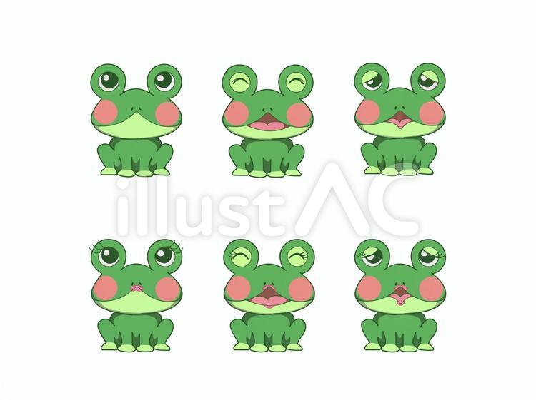 カエル カエル,笑顔,喜びのイラスト素材