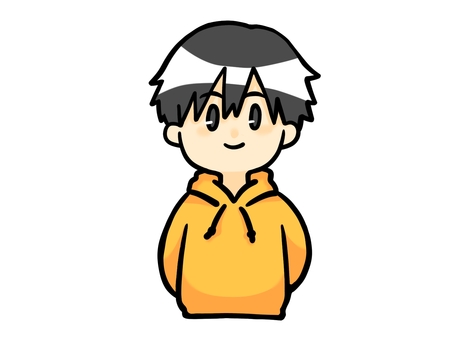 パーカーの男の子 パーカー,男子,男性,メンズ,カジュアル,ストリート,フード,フーディー,スウェット,私服のイラスト素材