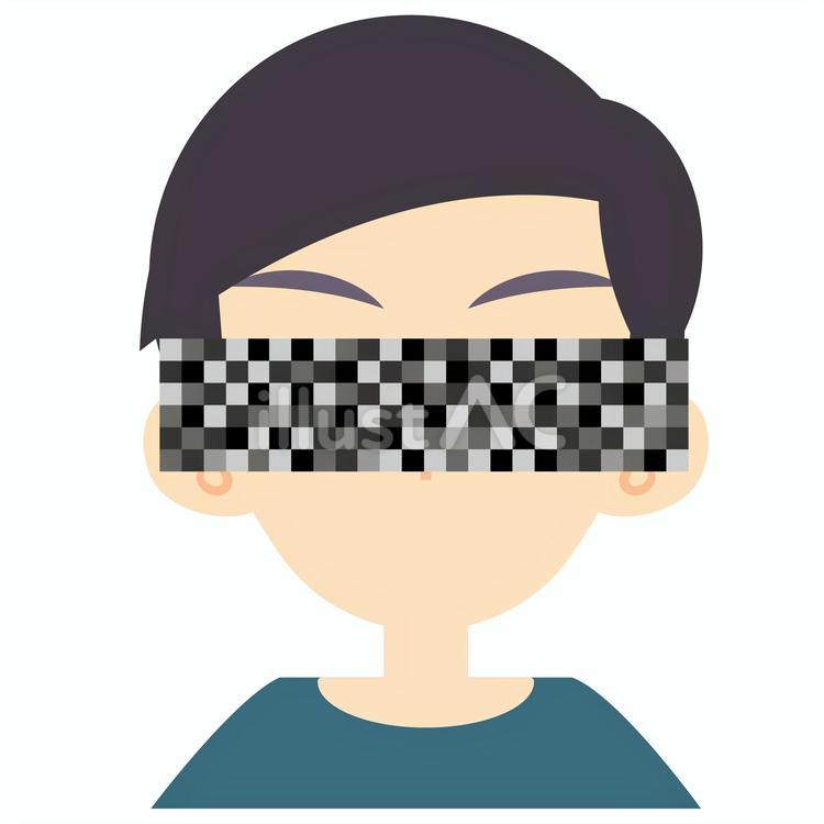 【そのまま使える】男性アイコン　モザイク 男性,モザイク,顔のイラスト素材