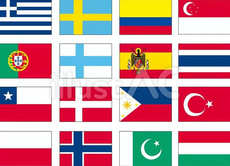 国旗２ 国旗,旗,世界のイラスト素材