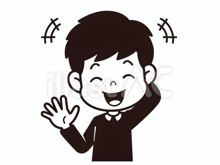 男の子1 012うれしい白黒イラスト No 無料イラストなら イラストac 男の子1 012うれしい白黒イラスト No 無料イラストなら イラストac