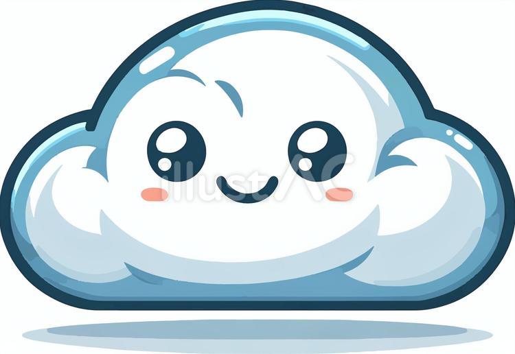 笑顔の雲 雲,空,擬人化のイラスト素材