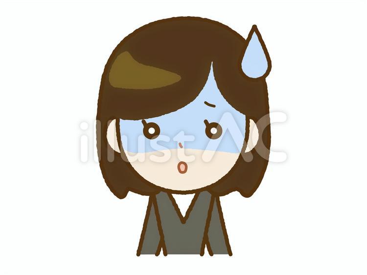 青ざめる社会人女性A-32(差分) 人物,女性,社会人のイラスト素材