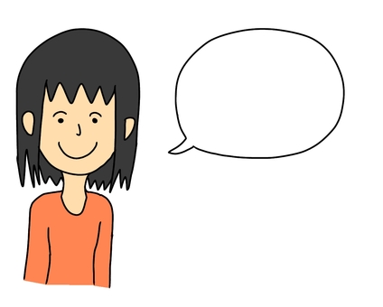 女性吹き出し付き フレーム,女性,かわいい,人物,吹き出し,枠,装飾,タイトル,見出し,手書きのイラスト素材