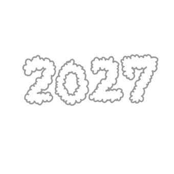 羊のモコモコで2027−1 2027,羊毛,雲,数字,線画,漫画,未年,未,干支,シンプルのイラスト素材