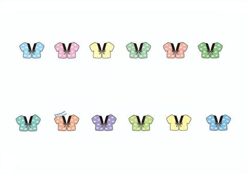 ちびぬいはんてん衣装 はんてん,冬,きせかえ,カラフル,かわいいのイラスト素材
