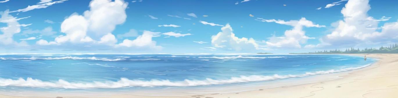 Illustration, beach, sea, sky, 