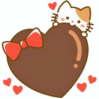 Cat biting into Valentine's heart chocolate, JPG, PNG and AI Cat biting into Valentine's heart chocolate, cat, kitten, valentine, JPG, PNG and AI