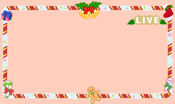 クリスマスフレーム配信用② 枠,配信,live,ライブ,youtube,見出し,ユーチューブ,シンプル,ベクター,素材のイラスト素材