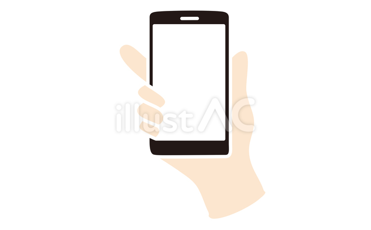 スマホを持つ手　右手　主線なし スマホを持つ手,手,スマホのイラスト素材