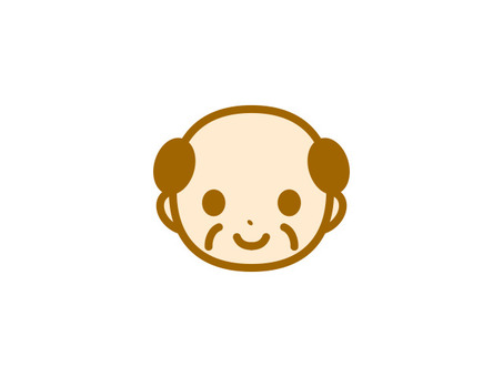 おじさんの顔　ノーマル おじさん,大人,人物,男性,顔,笑顔のイラスト素材
