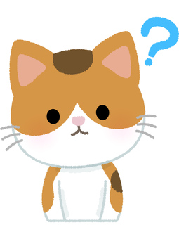 三毛猫ハテナ 三毛猫,ハテナ,質問,疑問,ネコ,キャット,動物,ペット,日本猫,和猫のイラスト素材