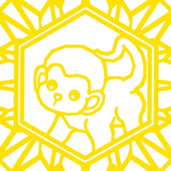 シームレスなモザイク　干支 申　o  申,猿,サル,干支,動物,正月,線,バックグラウンド,モザイク,六角形のイラスト素材