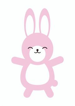 5_キャラ_動物・笑顔・万歳・ウサギ