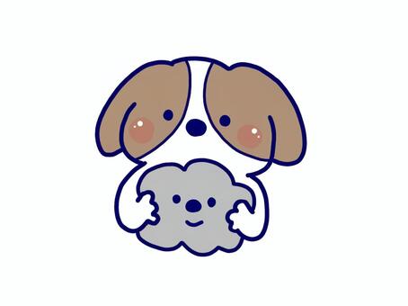 曇りを持つキャバリア 犬,キャバリア,天気,曇り,雲,小型犬,保護犬,家庭犬,中型犬,無料のイラスト素材